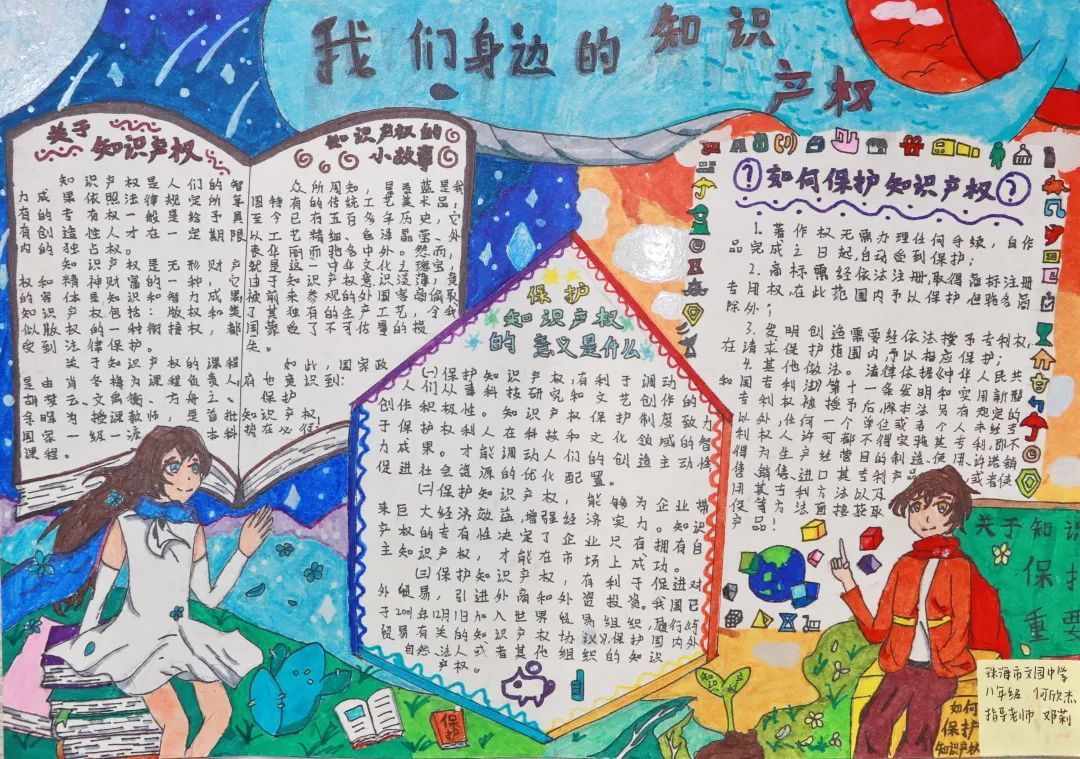 保护知识产权从我做起 6张简单好画的知识产权手抄报-图6