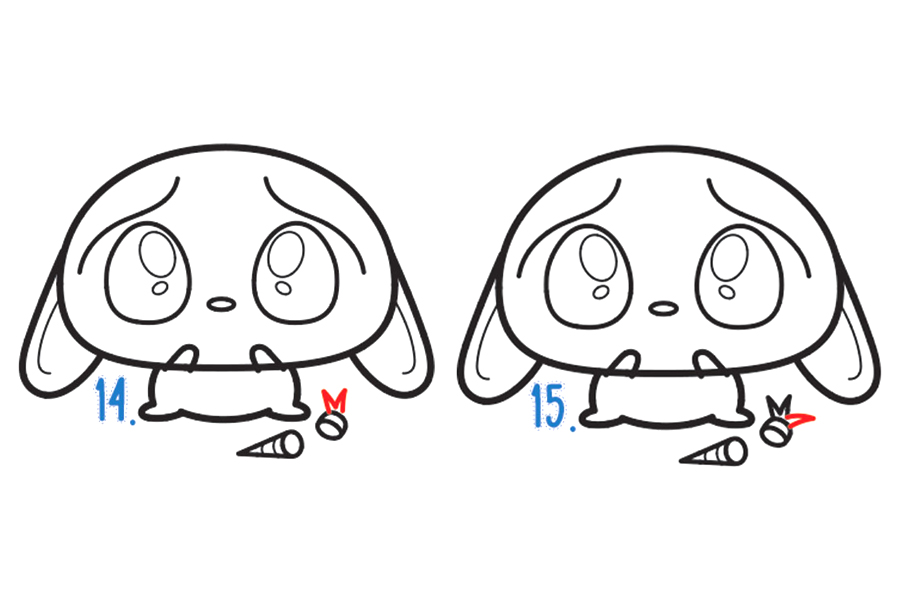 委屈的卡通小兔子怎么画-图4