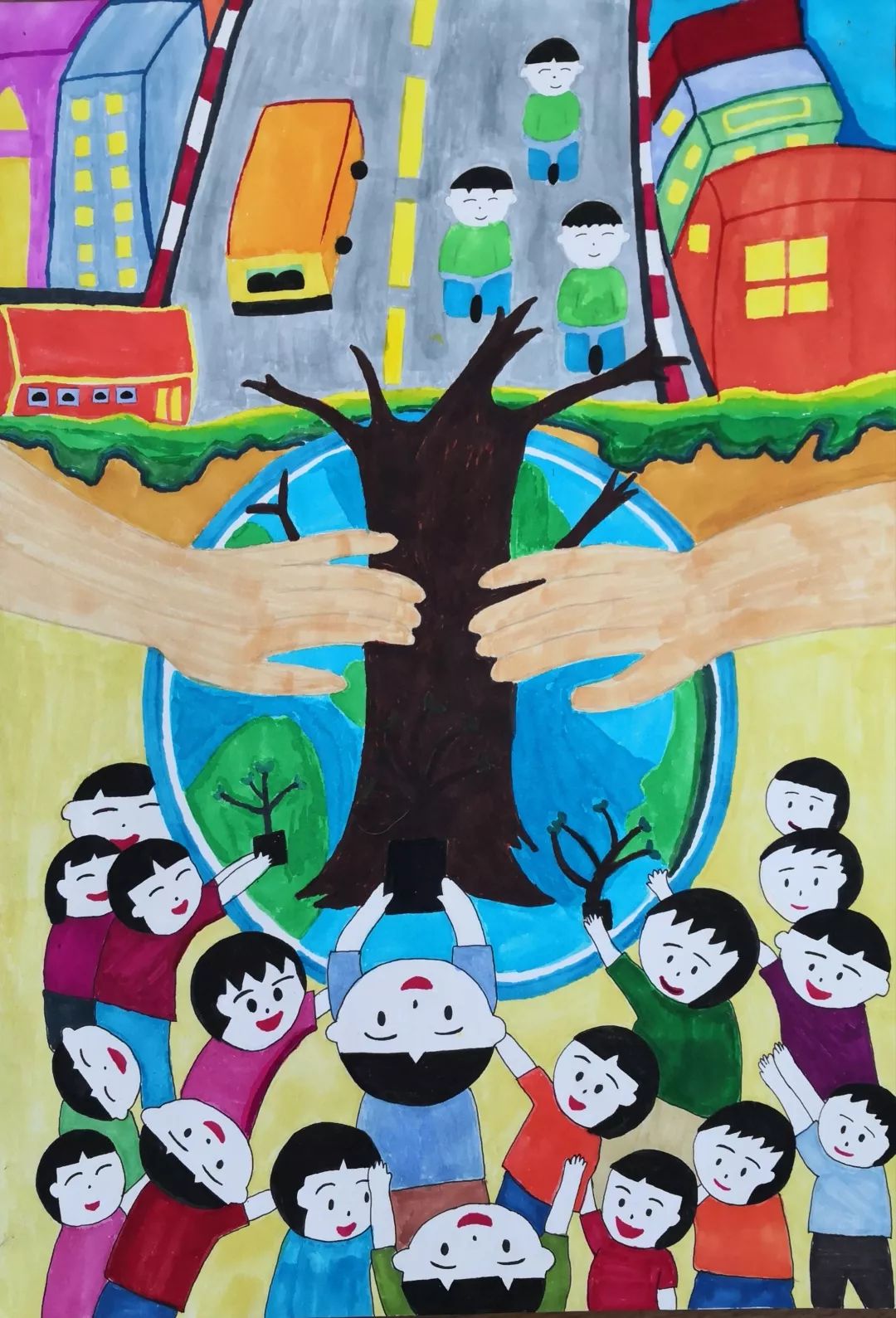 “保护生态环境 建设美丽乡村”生态环保主题绘画-图4