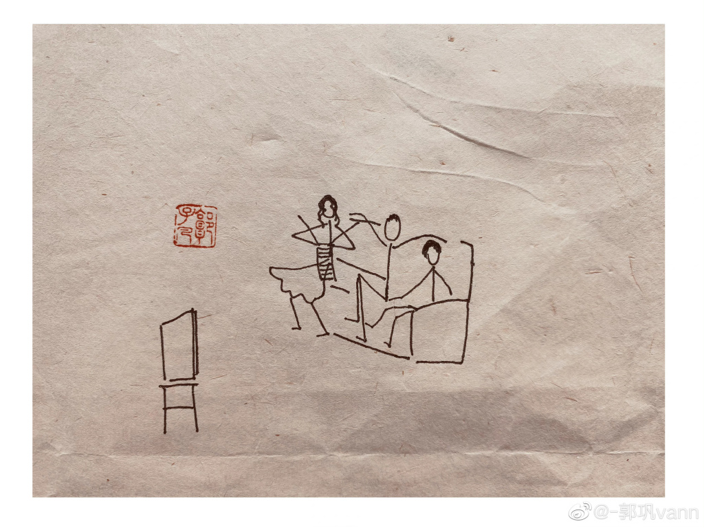 海上生明月，天涯共此时。一组简单的中秋节简笔画意境画-图1