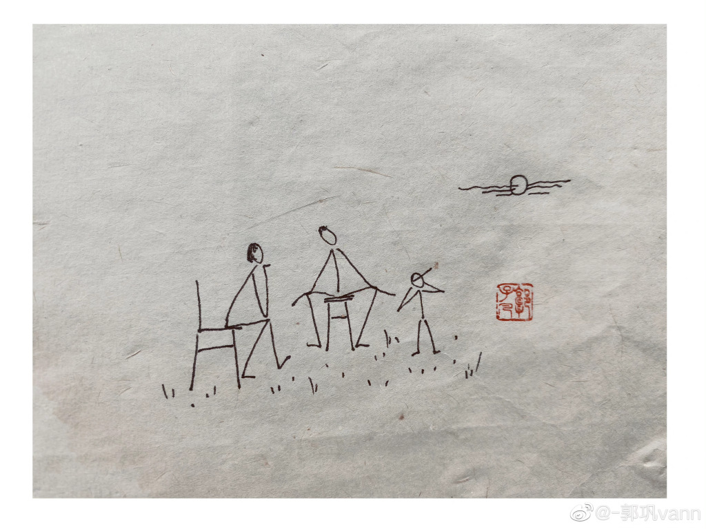 海上生明月，天涯共此时。一组简单的中秋节简笔画意境画-图6