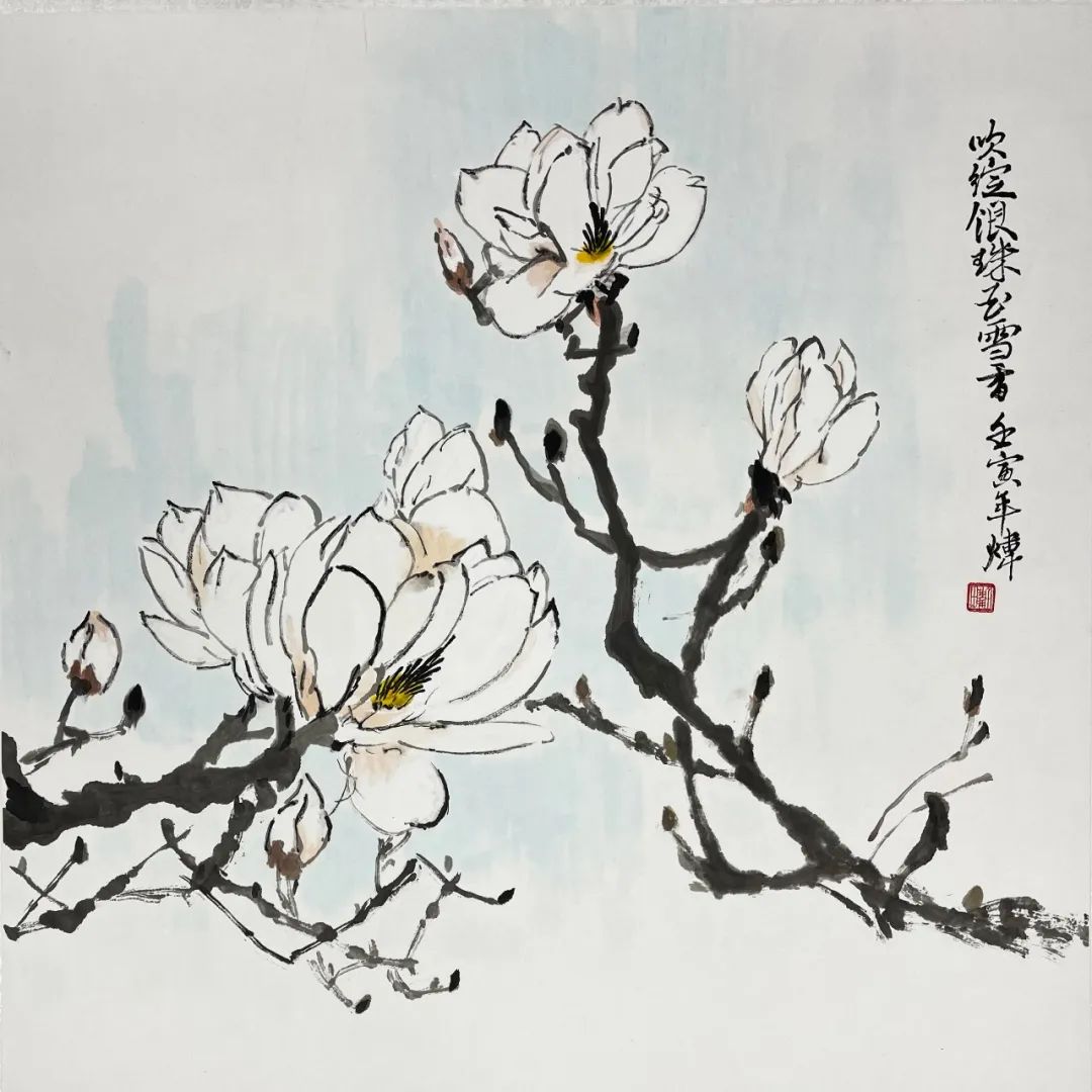 步骤7：《玉兰绽雪》