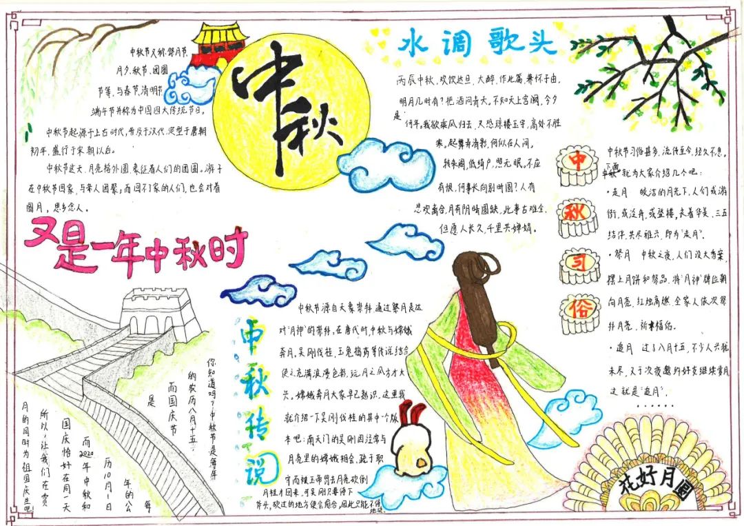 月满中秋 中秋佳节主题手抄报精选作品-图2