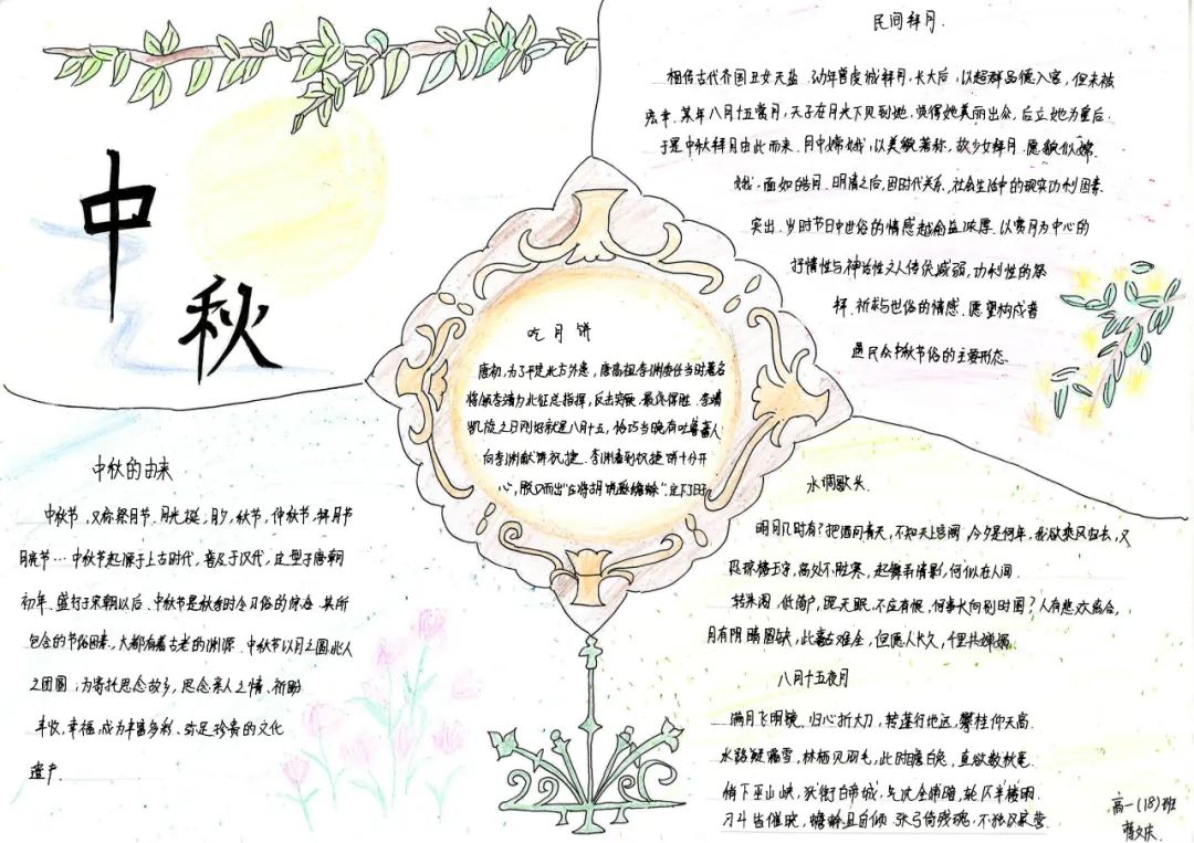 小学三年级中秋节主题手抄报优秀作品-图3