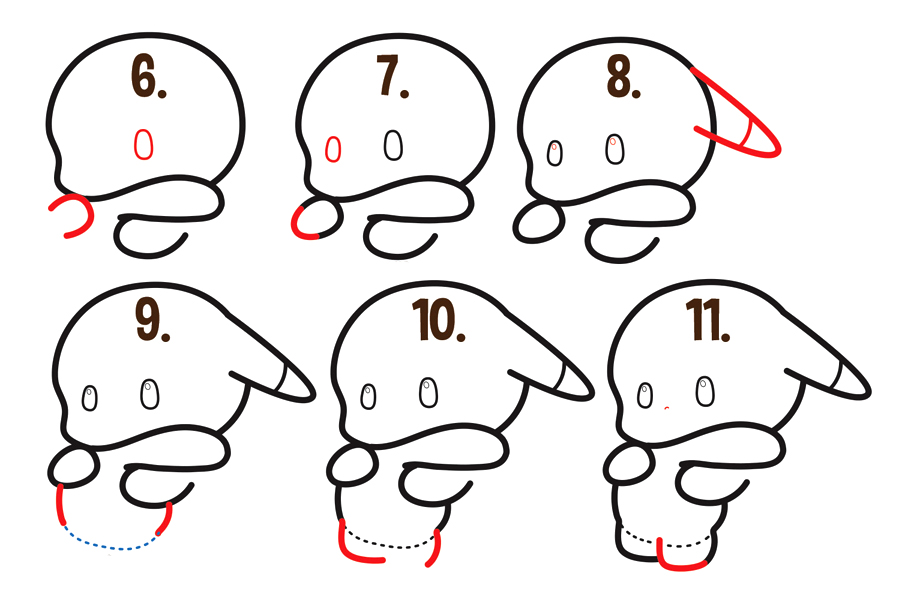 可爱的皮卡丘拥抱简笔画画法步骤-图2