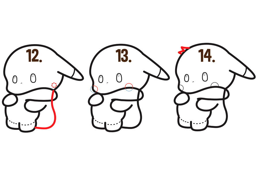可爱的皮卡丘拥抱简笔画画法步骤-图3