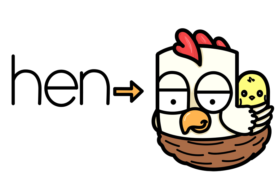 如何用“hen”字母画卡通母鸡