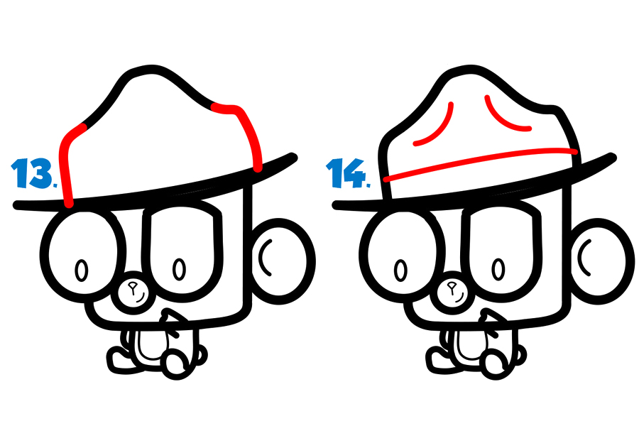 如何用“Cub”字母画可爱的卡通小熊宝宝-图5