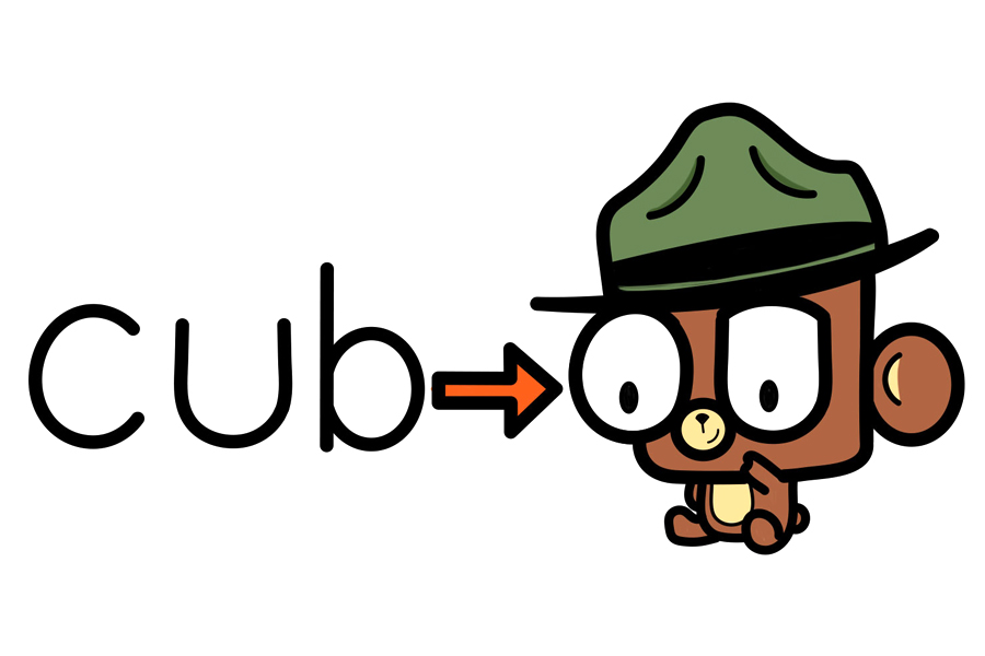 如何用“Cub”字母画可爱的卡通小熊宝宝