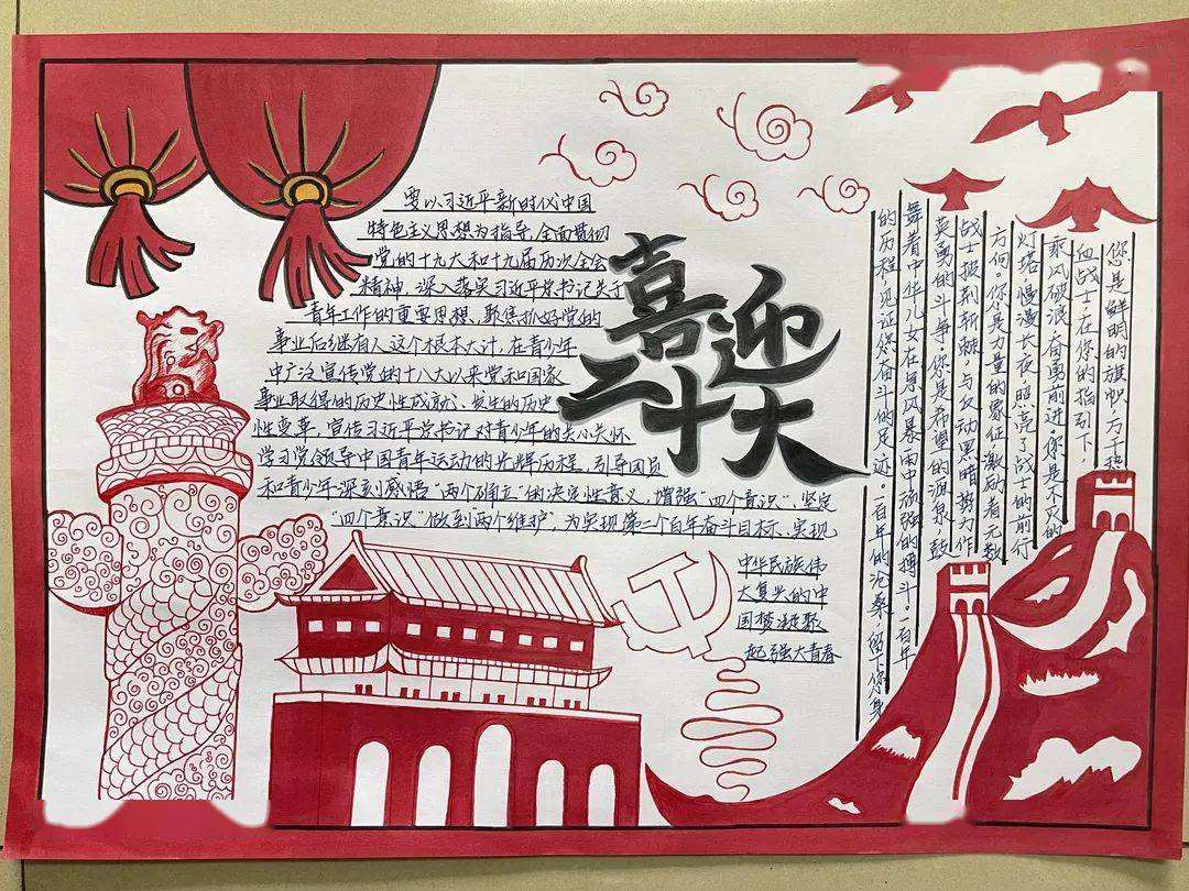 2022“喜迎二十大”优秀手抄报一等奖-图3