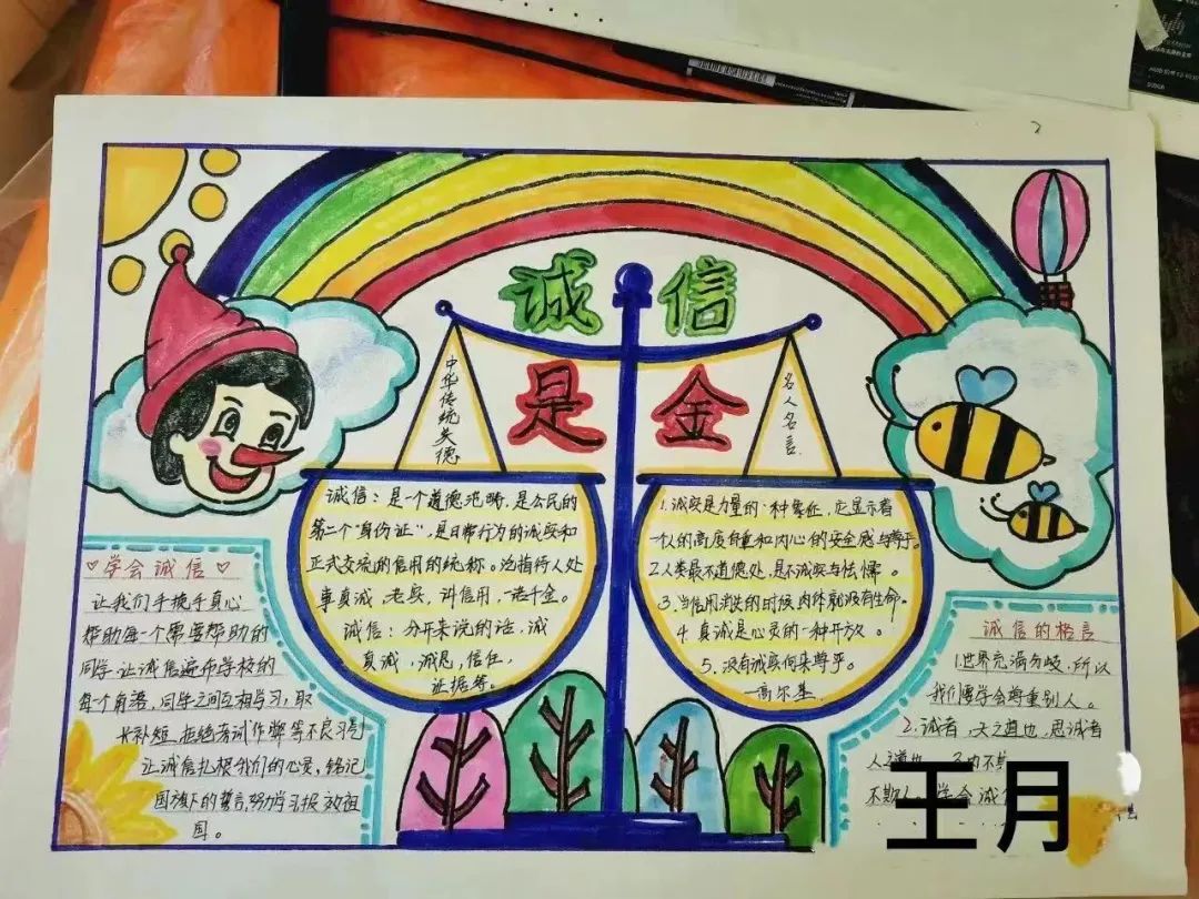 “诚实守信 争做新时代好少年”手抄报简单漂亮图片5张-图5