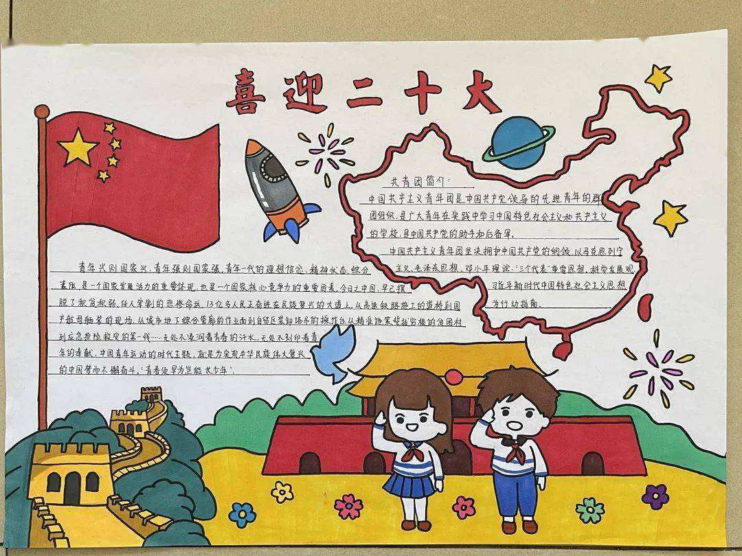 小学生喜迎二十大手抄报作品精选6张-图4