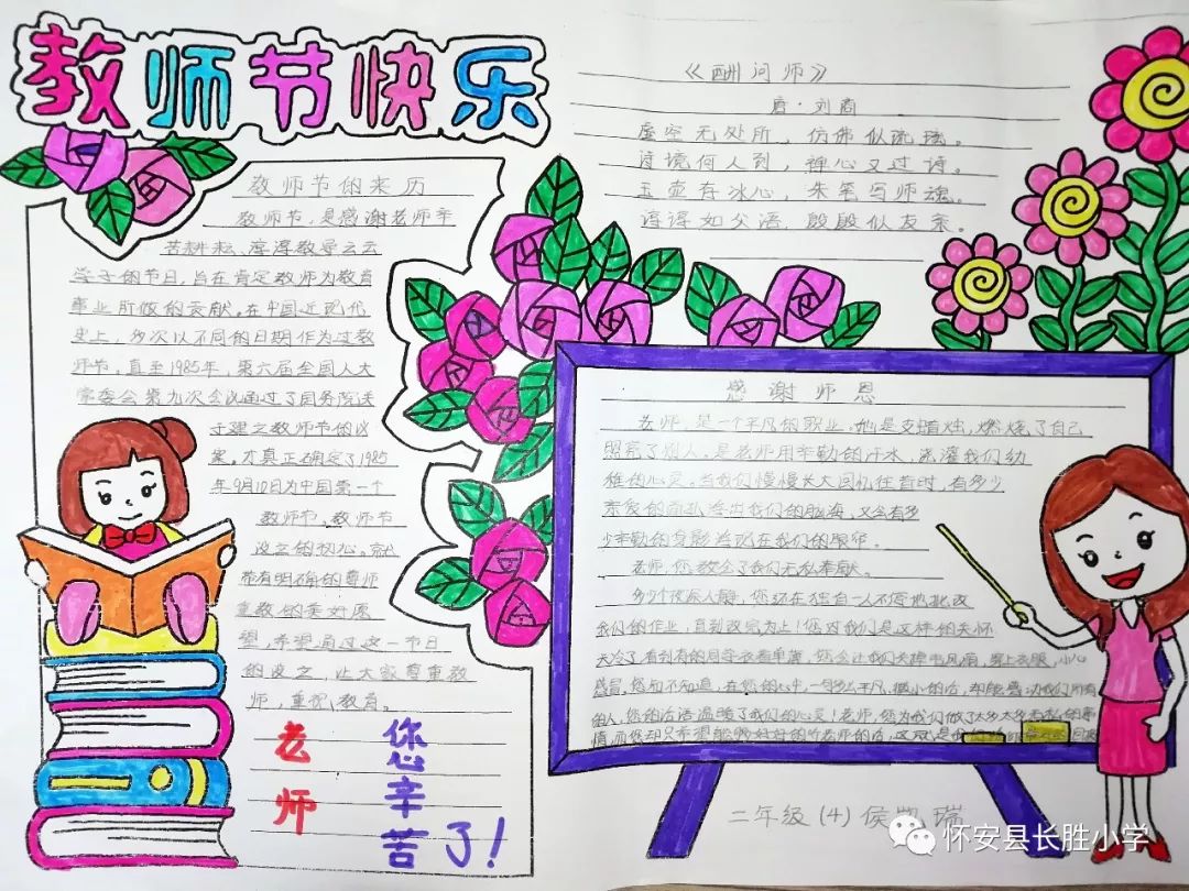 老师您辛苦了，教师节手抄报图片-图3