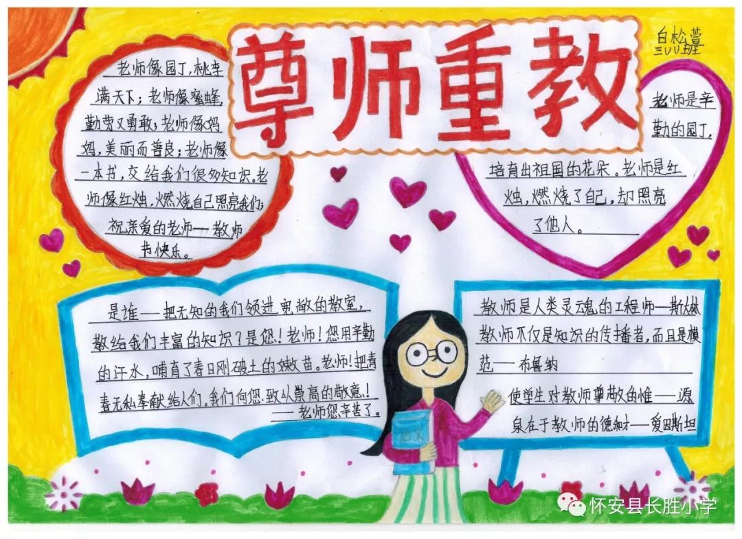 老师您辛苦了，教师节手抄报图片-图4