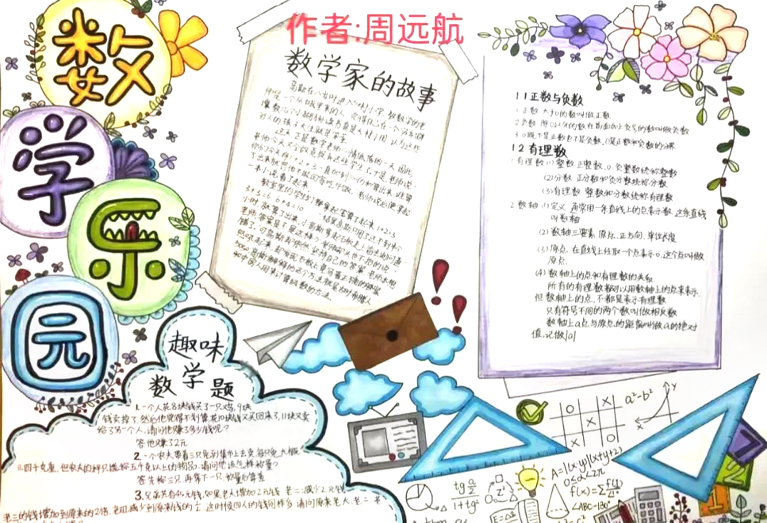 妙趣横生“趣味数学”手抄报精选6张-图1