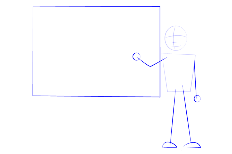 年轻的数学老师简笔画画法步骤-图2