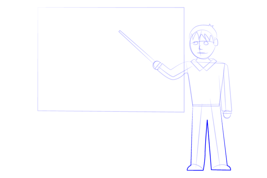 年轻的数学老师简笔画画法步骤-图8