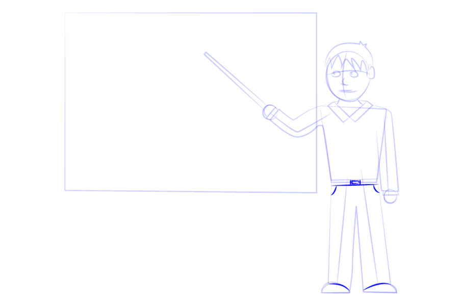 年轻的数学老师简笔画画法步骤-图9