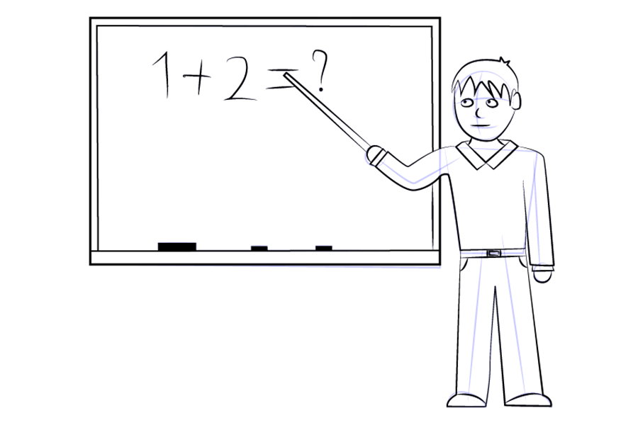 年轻的数学老师简笔画画法步骤-图11