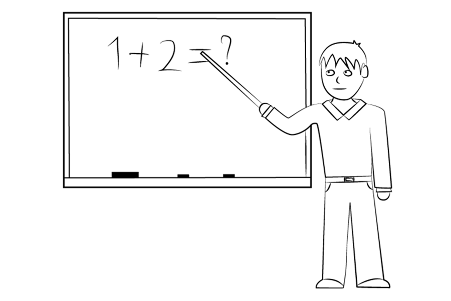 年轻的数学老师简笔画画法步骤