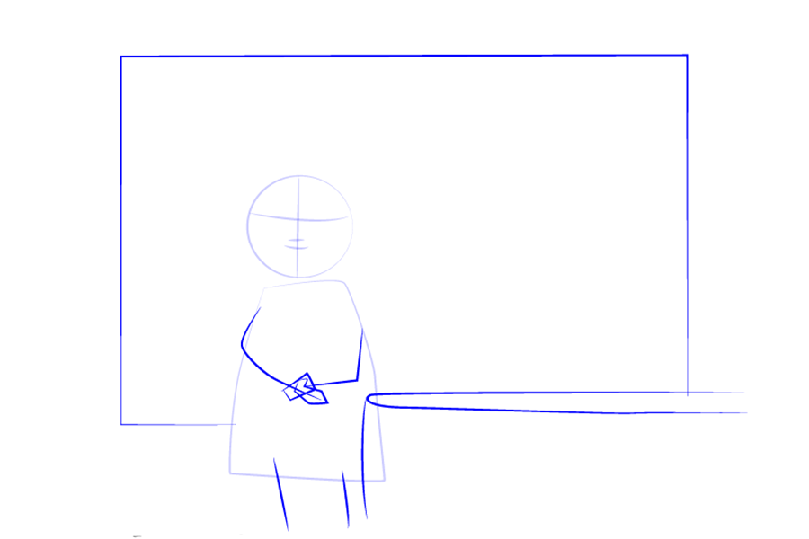 简单的卡通版老师简笔画画法步骤-图2