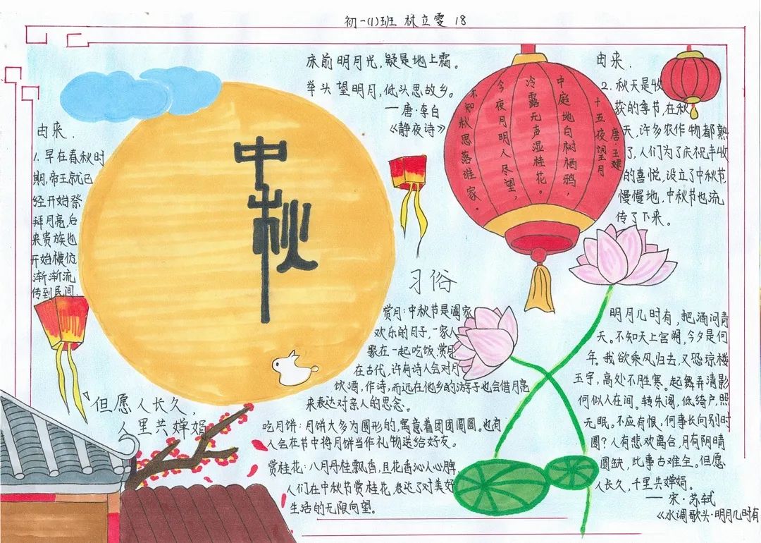 简单又漂亮的中秋节手抄报绘画（7张）-图3