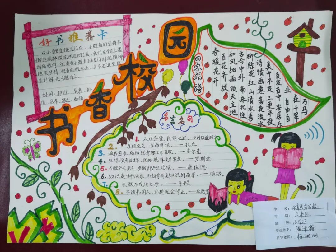 “书香校园 阅读人生”手抄报一等奖作品-图2