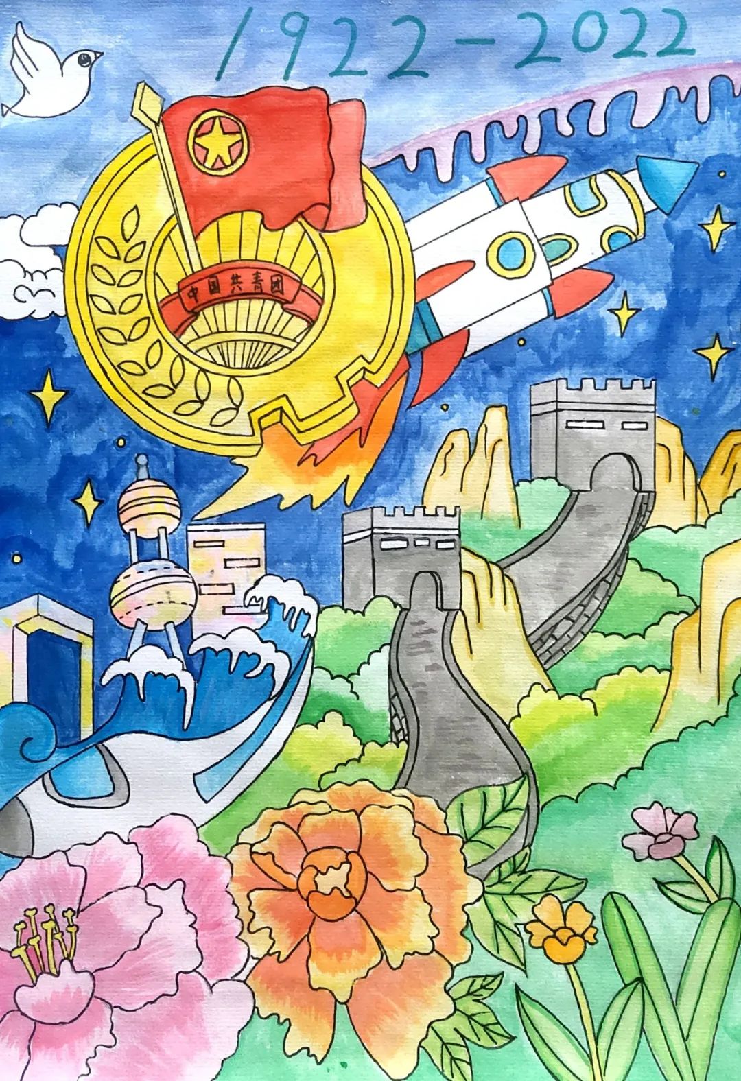 “童心向党 颂百年辉煌“建团百年儿童画-图4