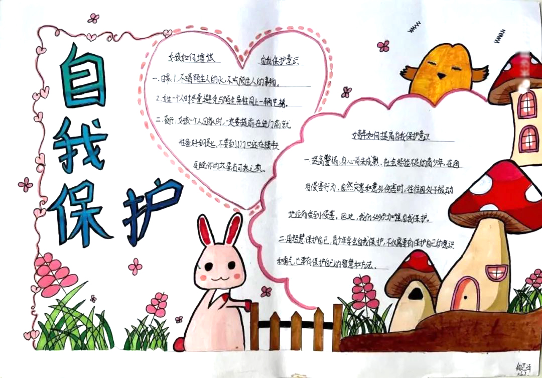 关于自我保护的安全宣传手抄报优秀作品-图2