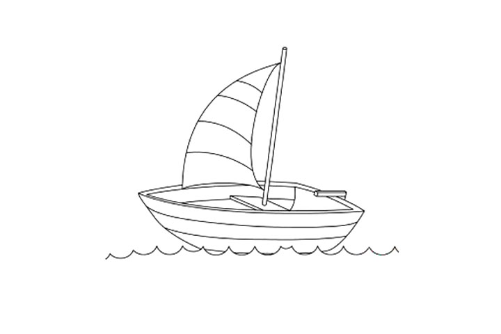 如何画帆船