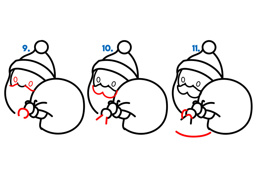 一个可爱的卡通圣诞老人简单的绘画步骤教程-图3