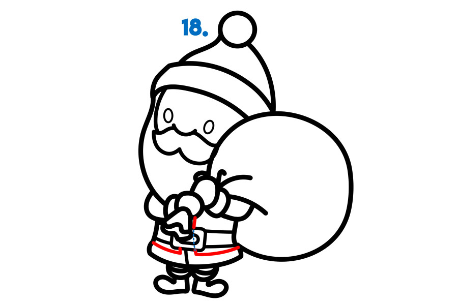 一个可爱的卡通圣诞老人简单的绘画步骤教程-图6