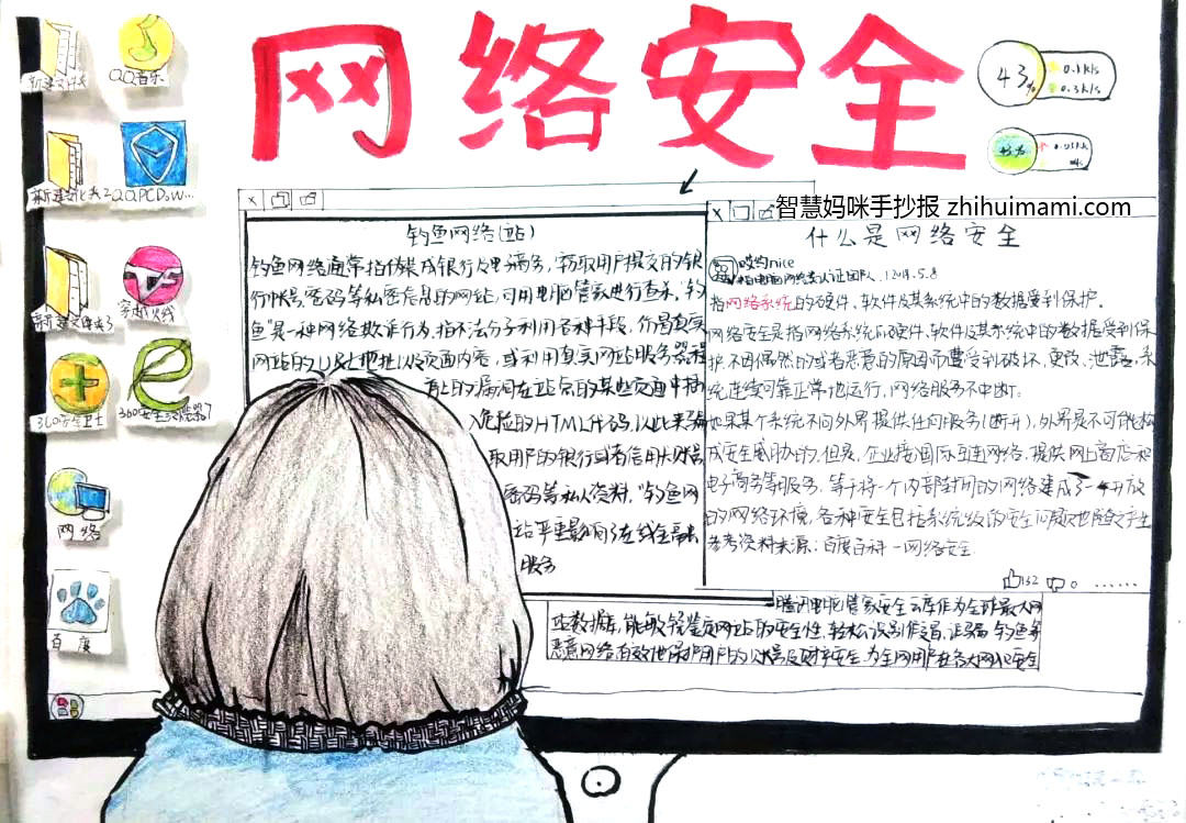 小学生网络安全教育手抄报图片（8张）-图5