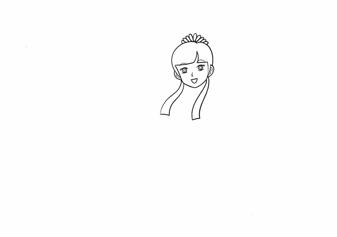 月亮上的嫦娥姐姐简笔画画法步骤-图2