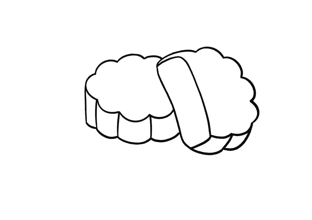 中秋节食物 月饼简笔画画法步骤-图2