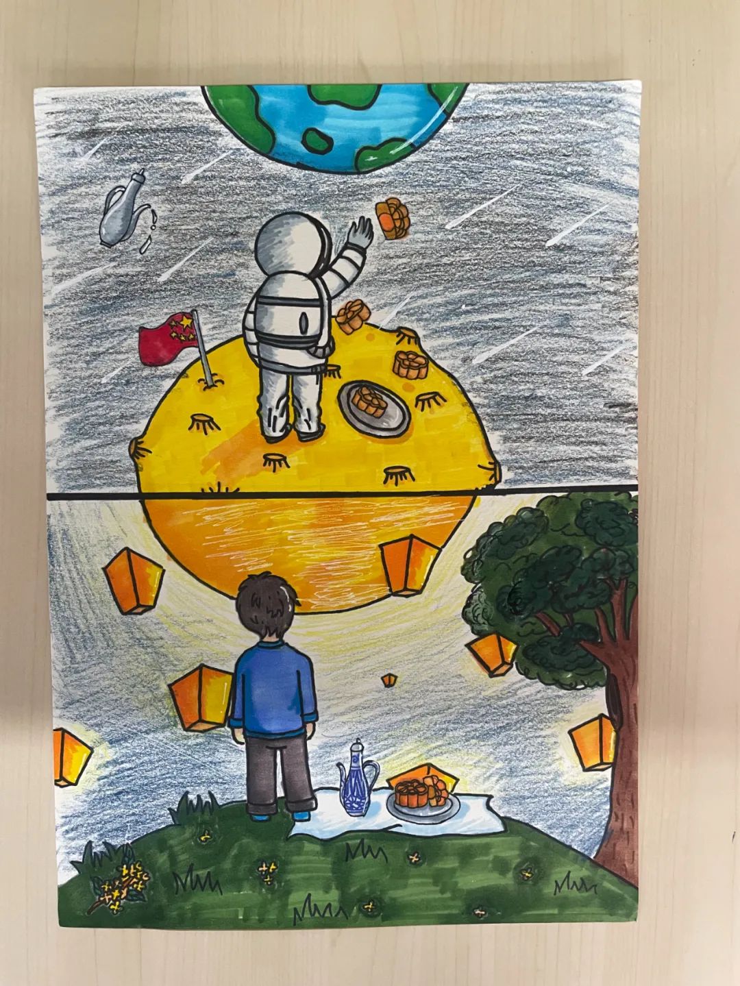 “其乐融融画中秋”主题绘画作品（竖版）-图5