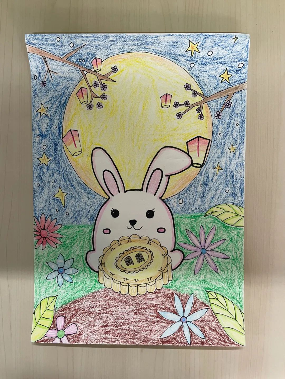 “其乐融融画中秋”主题绘画作品（竖版）-图6