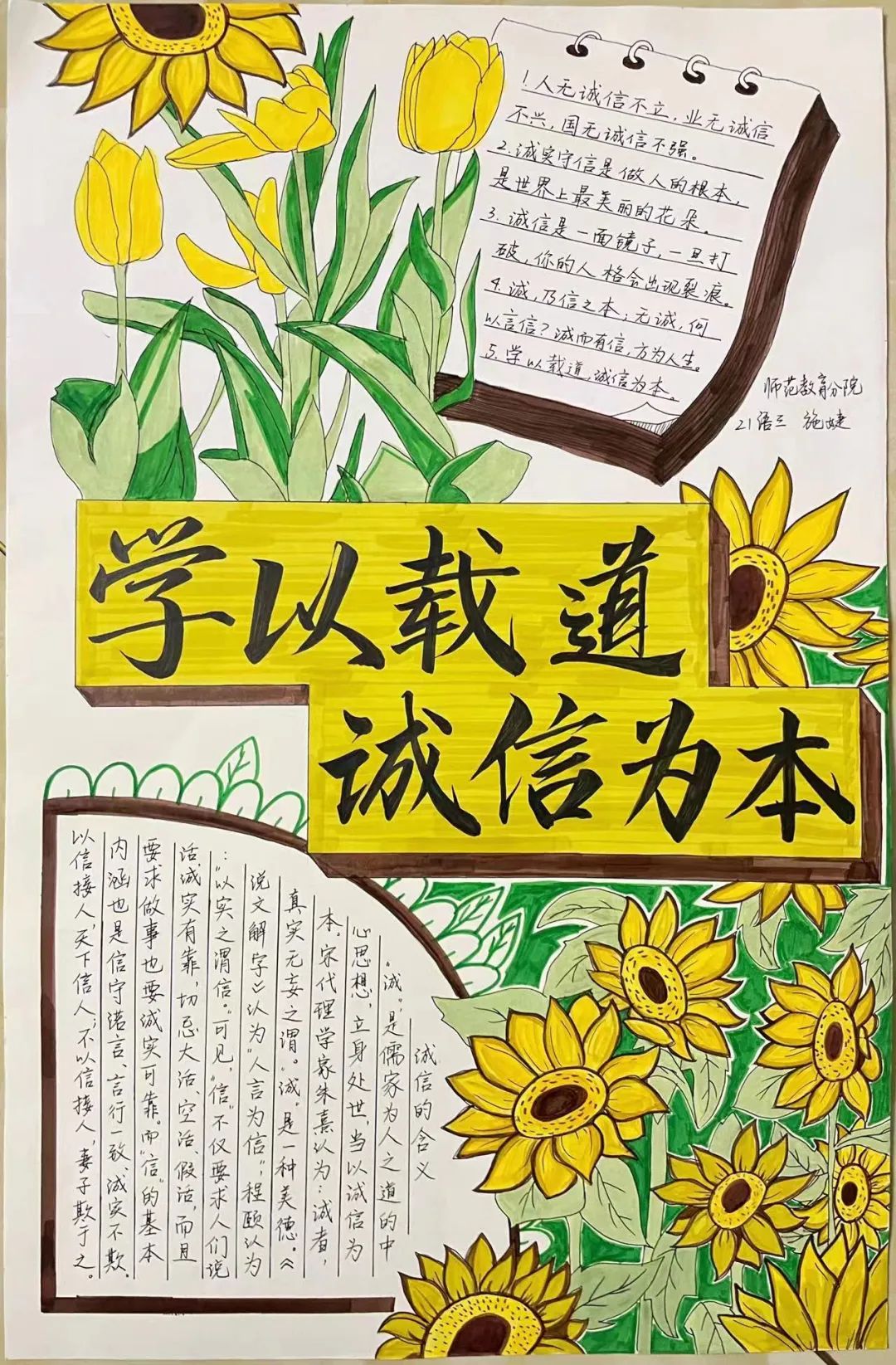 “学以载道 诚信为本”主题手抄报精选作品-图2