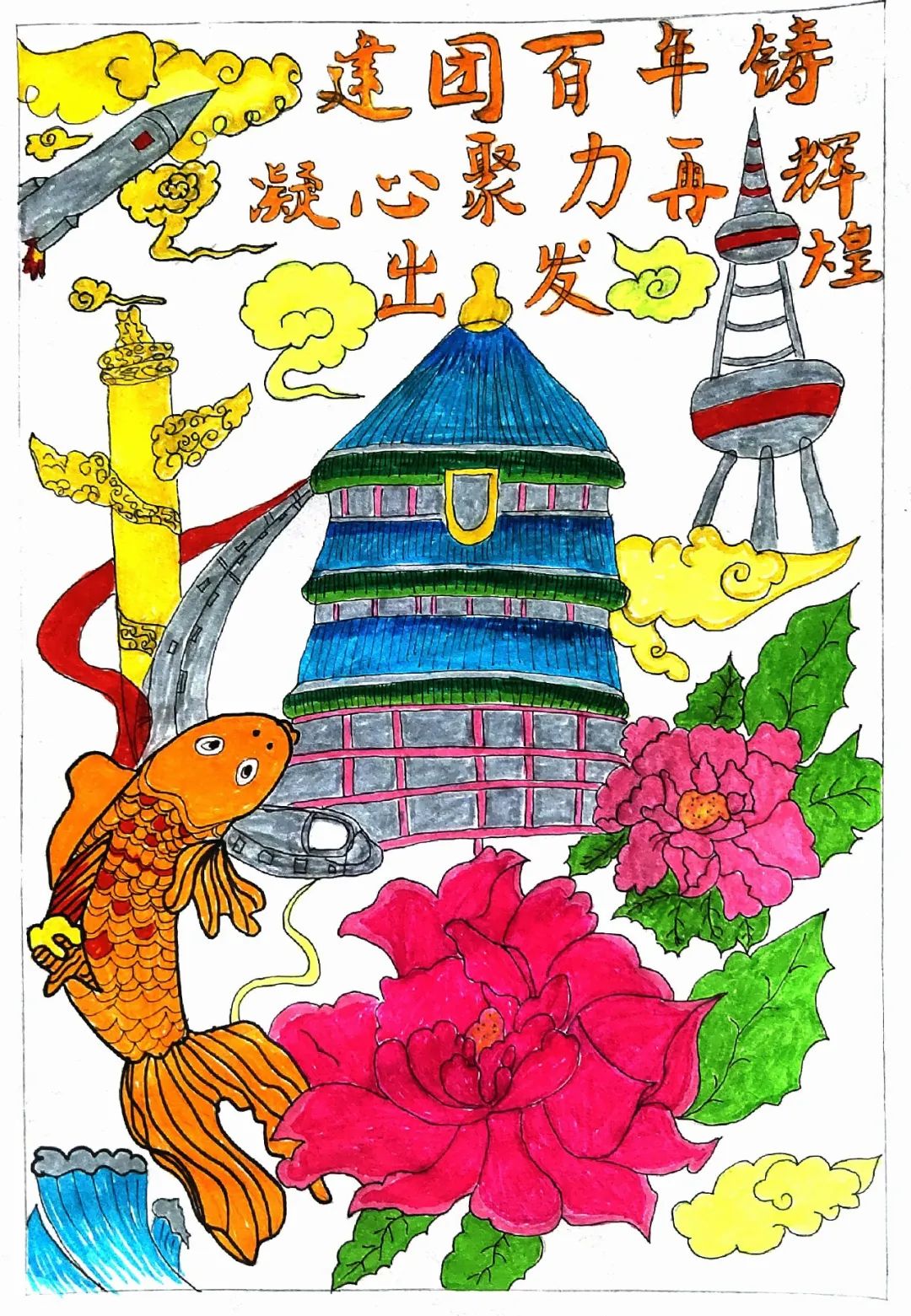 5张“建团百年 不忘初心 砥砺前行”手抄报优秀作品-图1