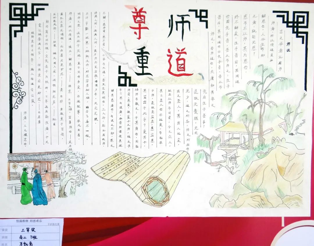 “尊师重教 行为规范”主题手抄报4张-图4