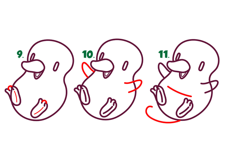 神奇动物可爱的嗅嗅简笔画画法步骤-图4