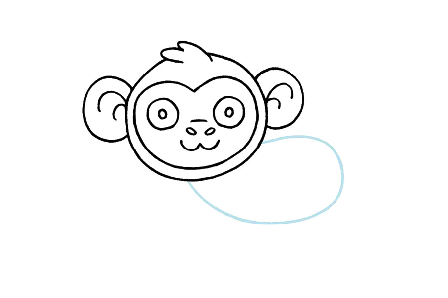可爱小猴子简笔画画法步骤-图5
