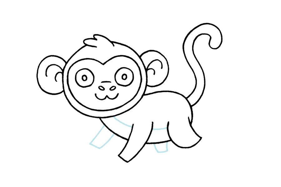 可爱小猴子简笔画画法步骤-图7