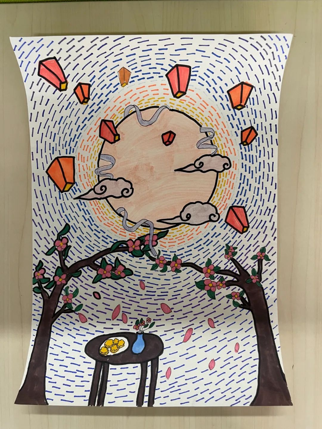 7张漂亮的中秋节主题绘画作品（竖版）-图4