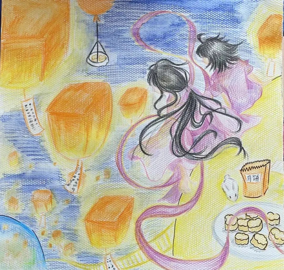 一组简单漂亮的中秋节主题绘画作品-图2