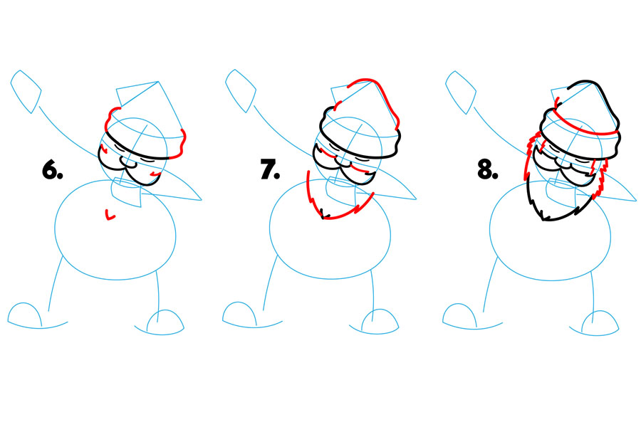 圣诞老人驾到 如何画圣诞老人-图3