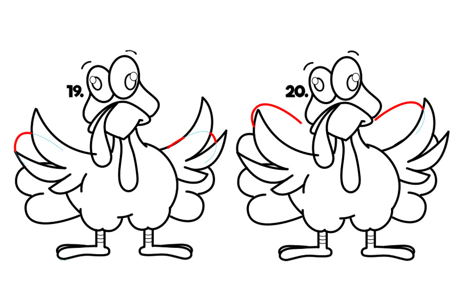 感恩节学画一只卡通火鸡-图7
