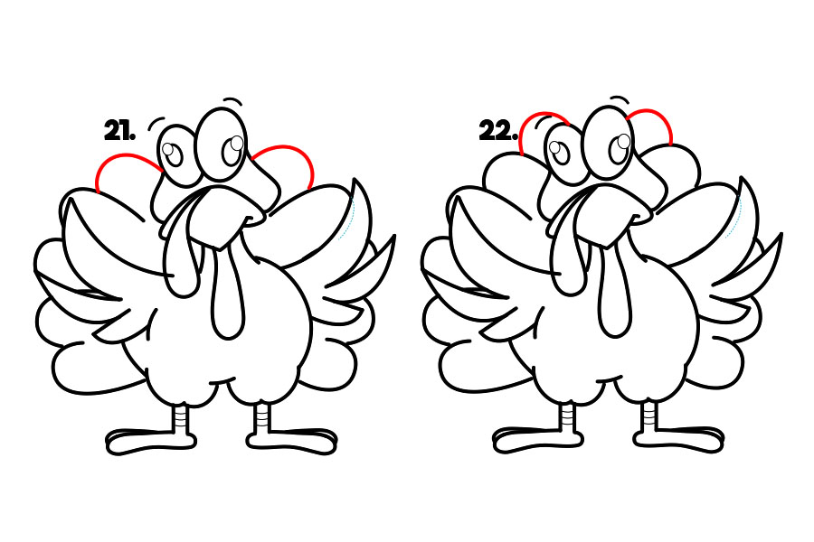 感恩节学画一只卡通火鸡-图8
