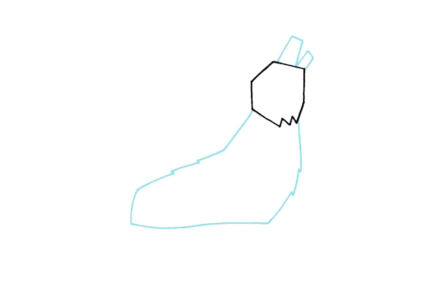 如何画狼 狼的简笔画详细画法-图2