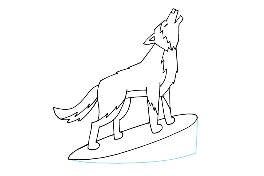 如何画狼 狼的简笔画详细画法-图9